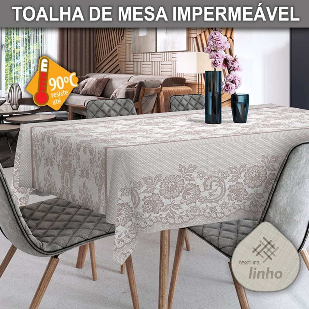 Toalha de Mesa Impermeável de Plástico Térmica Várias Estampas Quadrada Decoração Cozinha