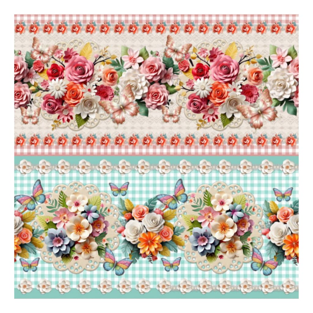 Tecido Tricoline Barrado Digital - 10 Faixas - Varias Opções