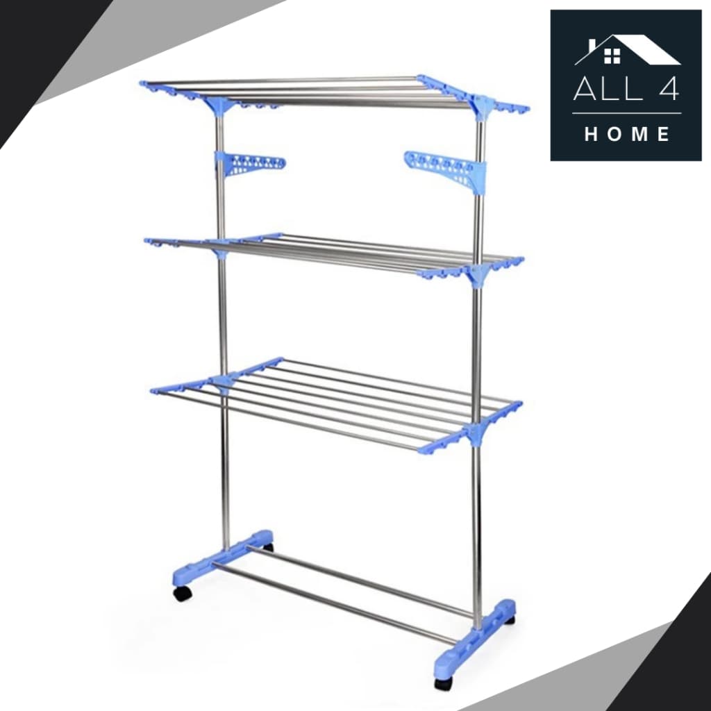 Varal De Chão Roupa Grade 3 Andares Dobrável Portátil