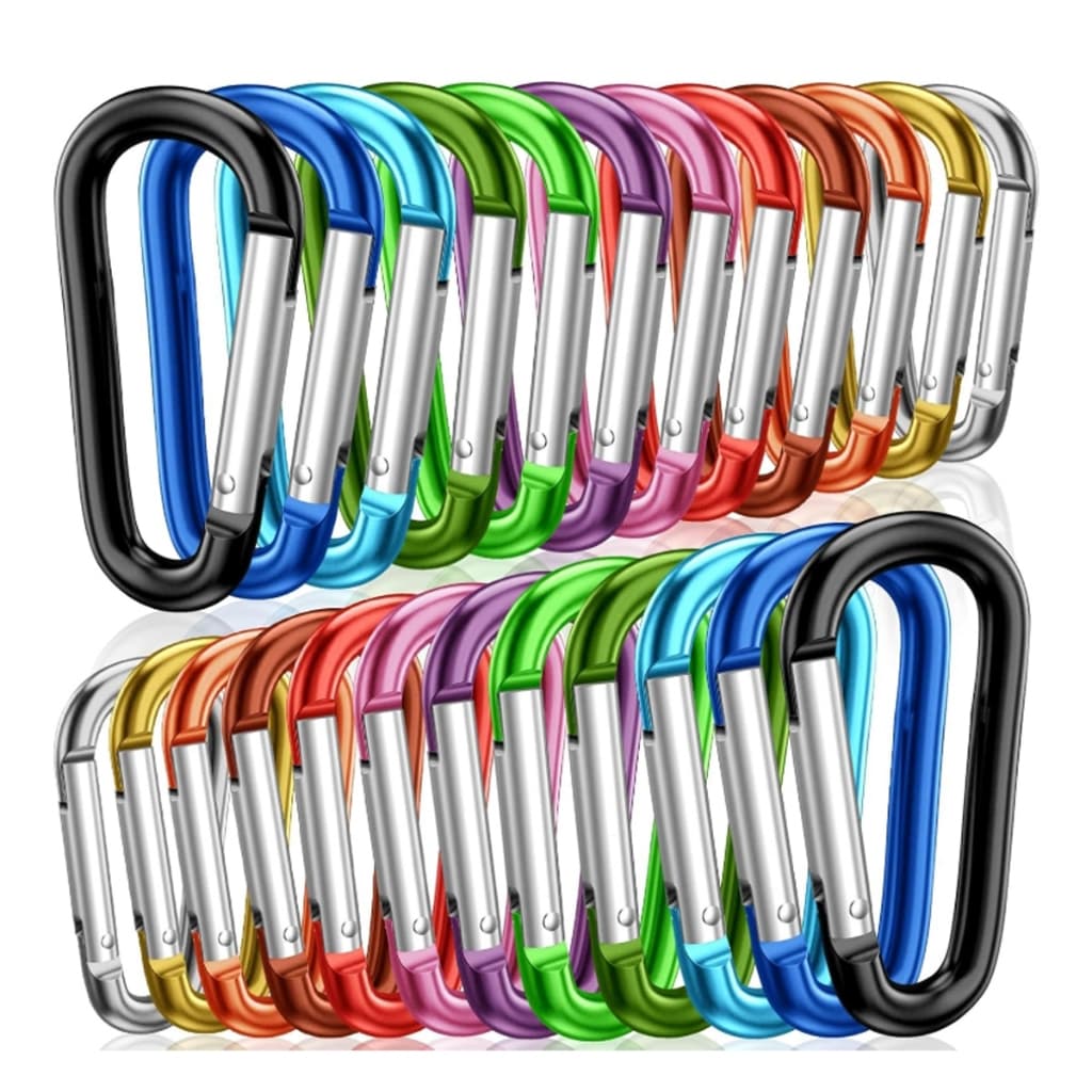 Kit 20 Mosquetão Gancho De Alumínio D Para Acampamento