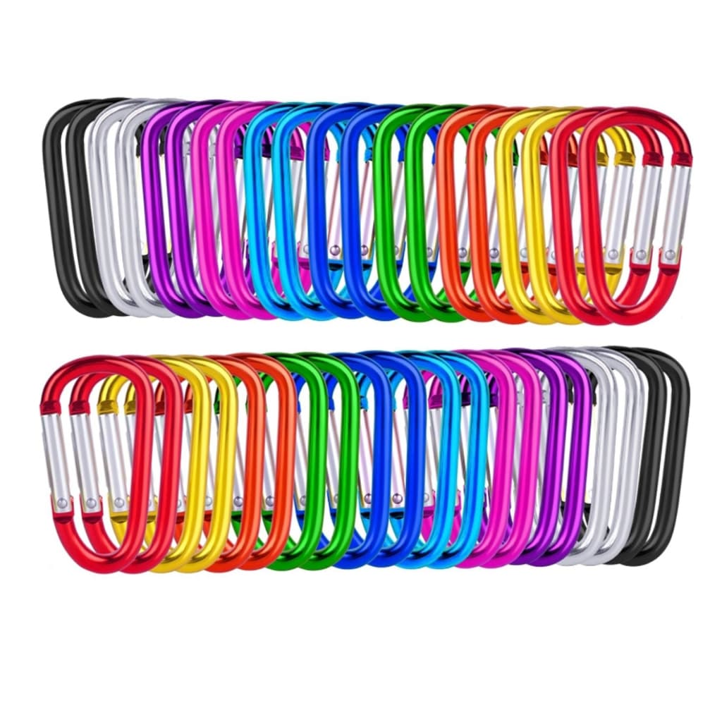 Kit 70 Mosquetão Gancho De Anel D Para Acampamento