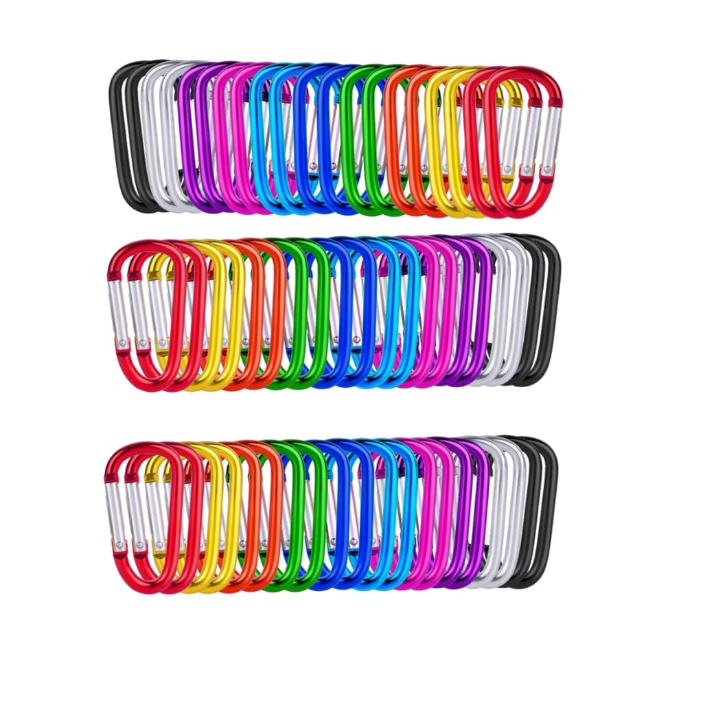 Kit 50 Mosquetão Gancho De Alumínio D Para Acampamento