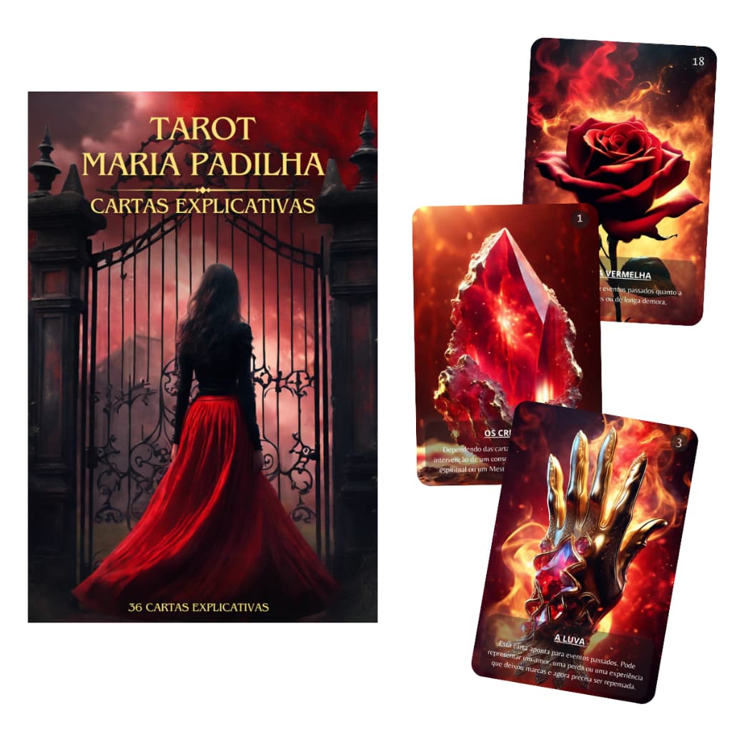 Baralho Tarô Deck Oráculo Maria Padilha Para Iniciantes Cartas Plastificadas