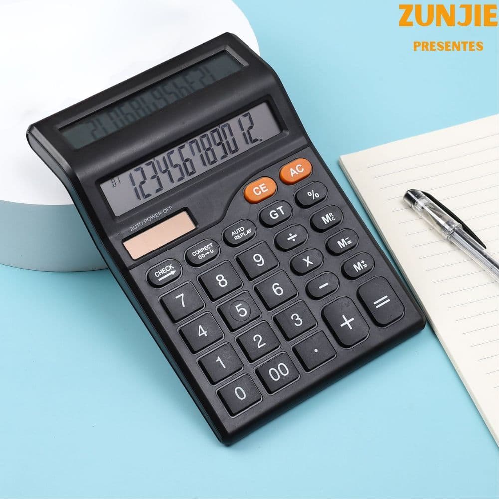 Calculadora Duplo Visor De Balcao Mesa Comercial Escritório 12 Dígitos CT-8566-120