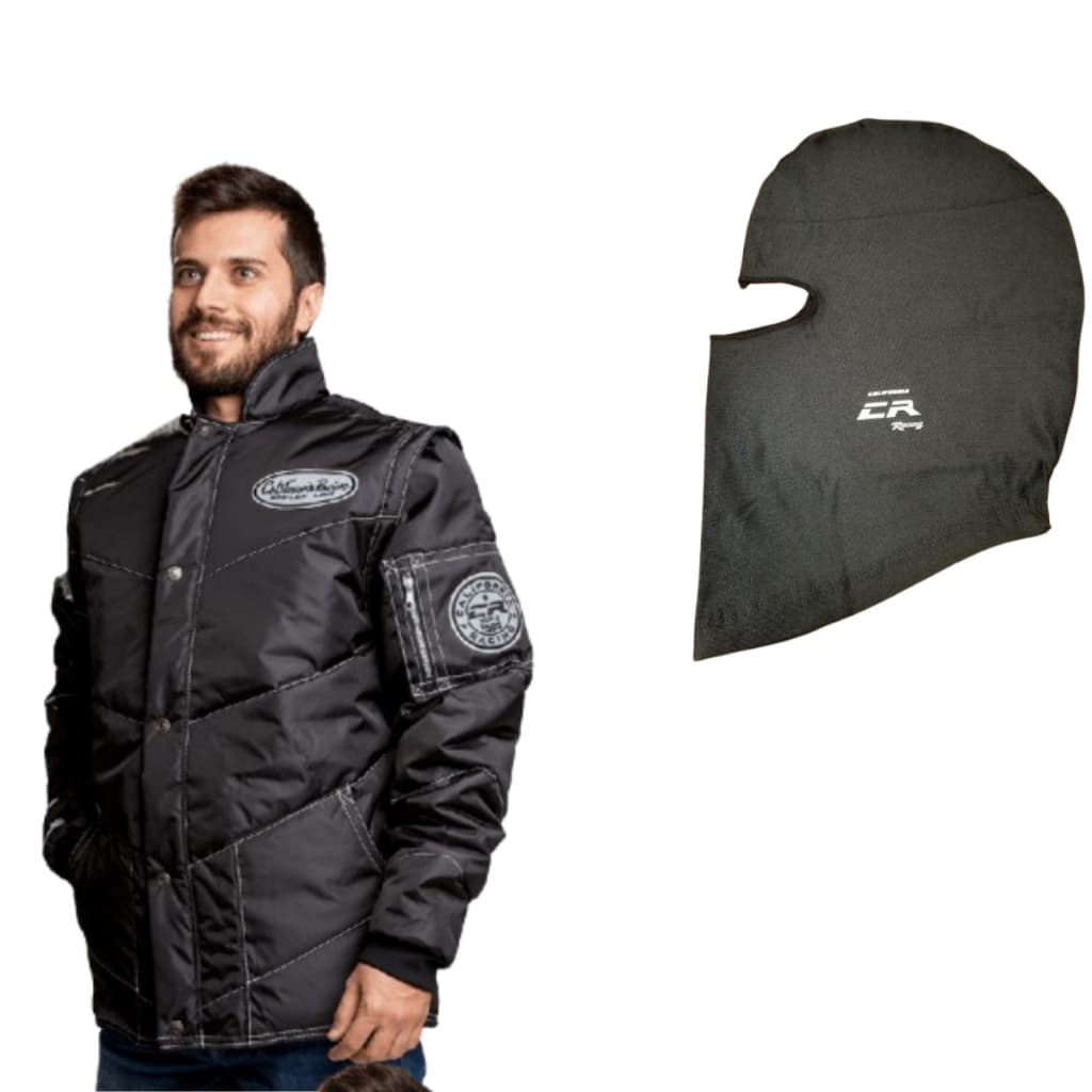 Kit Balaclava + Jaqueta California Racing Refletivo (Preto, Verde, Azul)