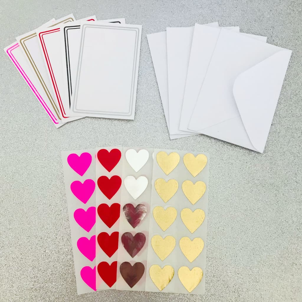 envelope + cartão de visita branco + selo adesivo com 10 unidades