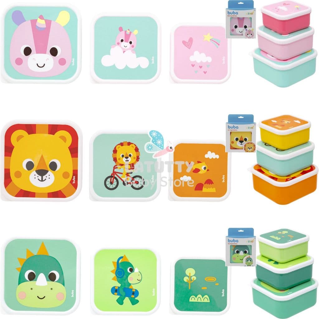 Kit Potes Buba Lanche Infantil Lancheira Buba Kit 3 Potinho Buba Bubazoo