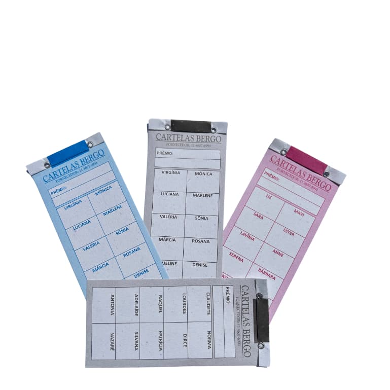 Cartela de Rifa 10 Nomes ( Pacote com 50 Unidades )