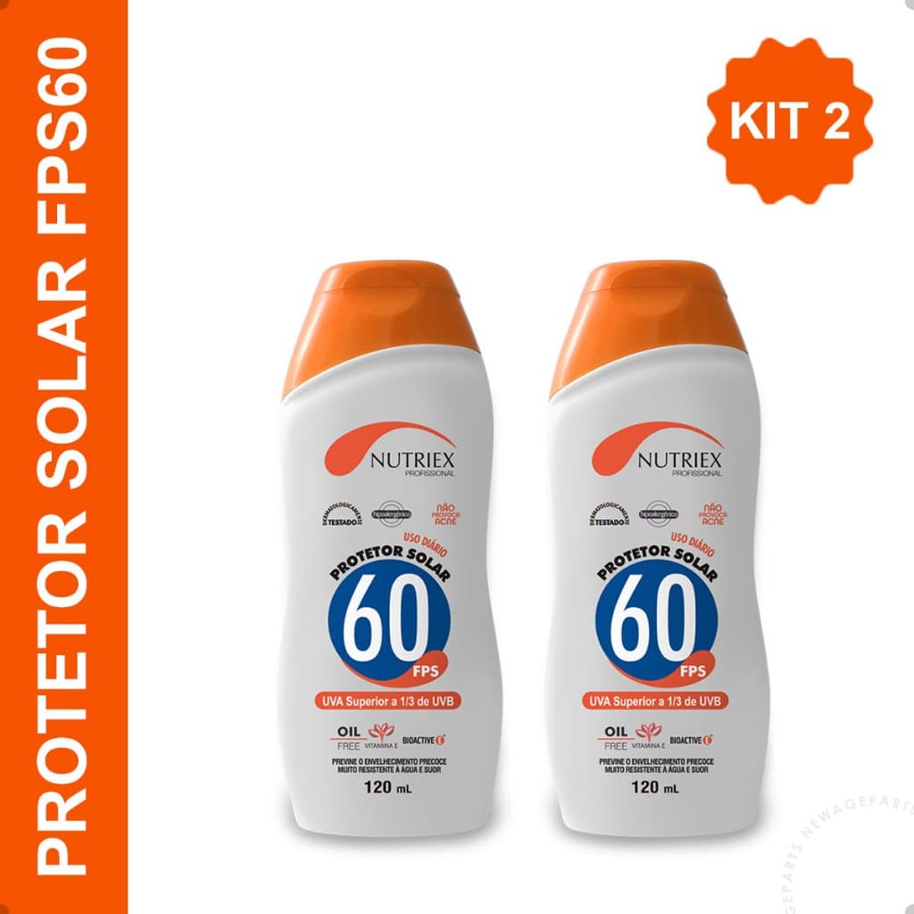Kit 2 Protetor Solar FPS 60 Profissional Nutriex 120ml