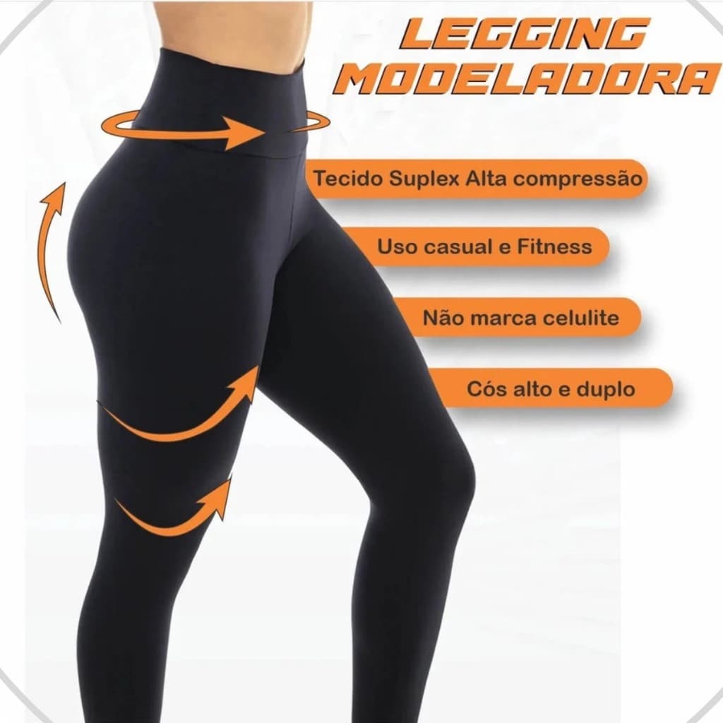 Calça Legging Suplex Cós Alto Zero Transparencia