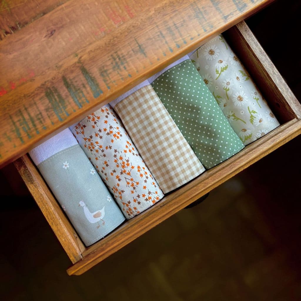 Panos de Prato Barrado Kit Premium om Embalagem Presenteável 100% Algodão Ceci Petit Home