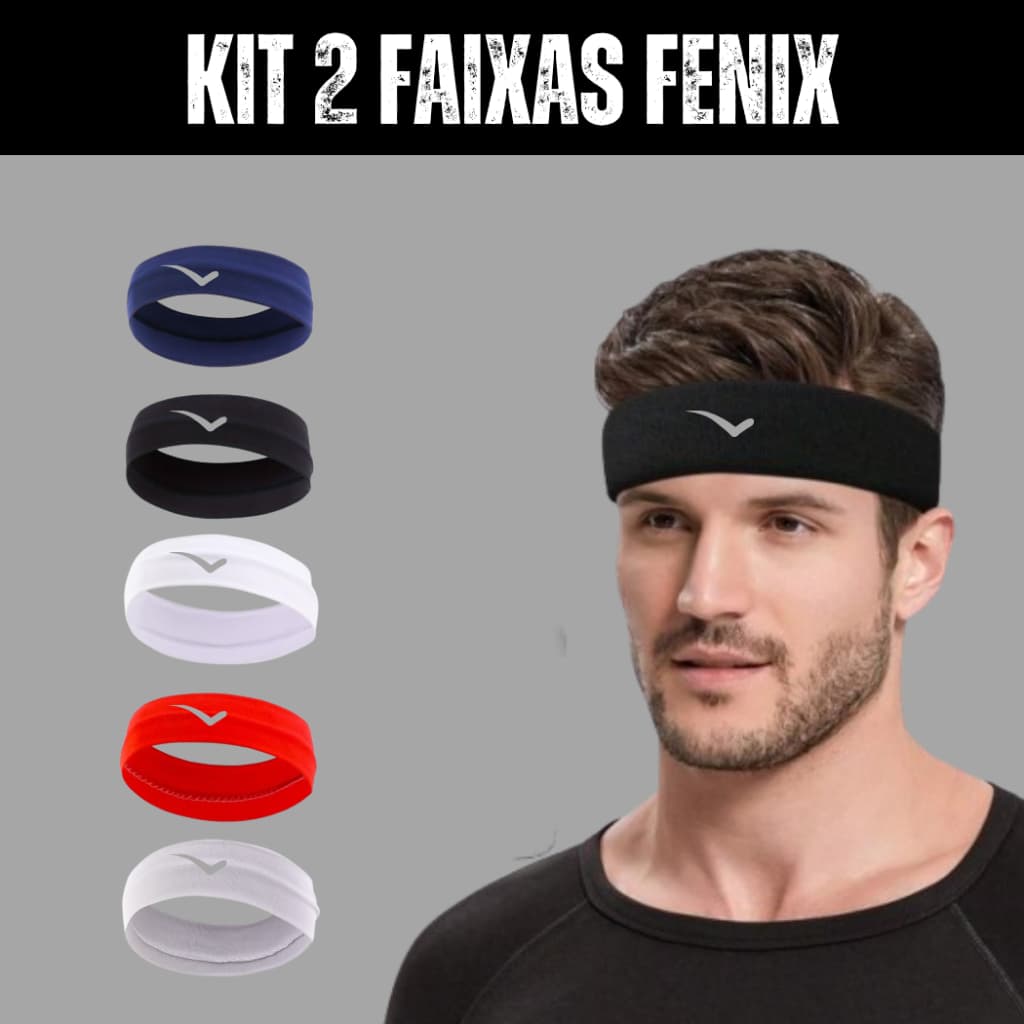 Kit com 2 testeiras anti suor faixa para cabelo envio em 24h esportes fenix