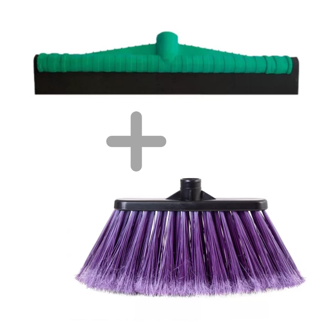 kit rodo 30cm +vassoura nylon bela promoção Sem cabo / cor aleatória