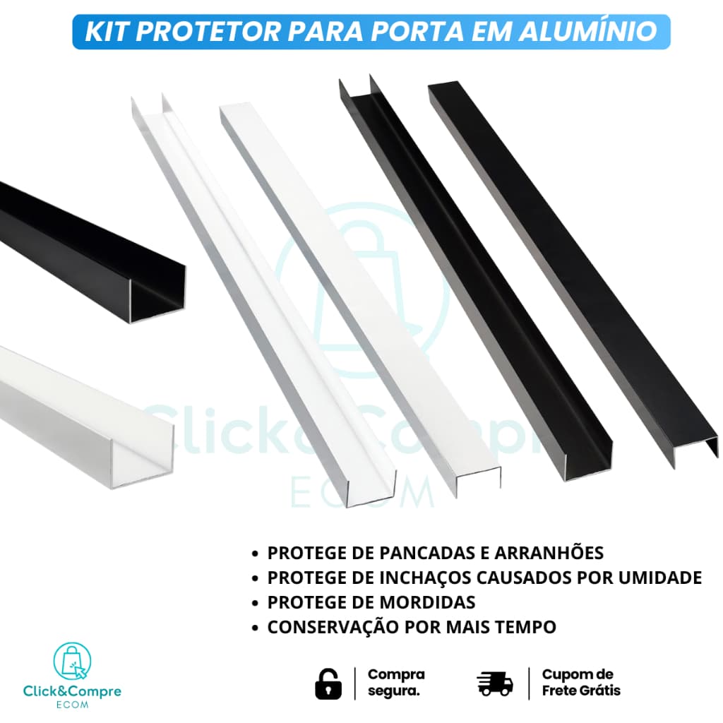 Protetor De Porta Aluminio Vedação Anti-Inchaço Veda Porta (Escolha seu Tamanho)