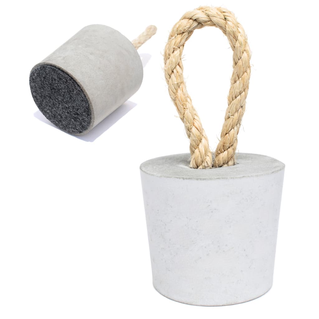Kit 2 Pesos de Porta Decorativo 1,3Kg Concreto com Base Anti Risco