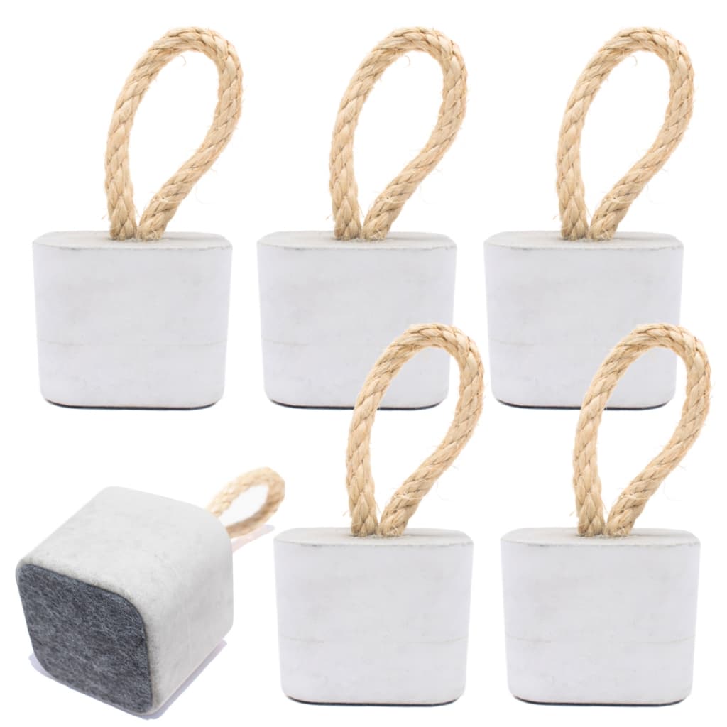 Kit 6 Pesos de Porta Decorativo Cubo 1,5Kg Concreto com Base Anti Risco