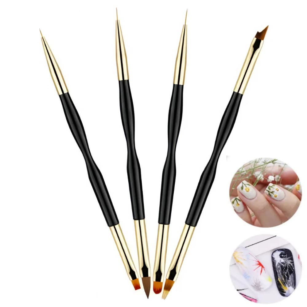 Kit 3/4 Pincel Duplo Luxo Dentista Resina Odonto Estética