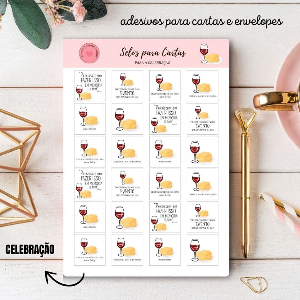 Selos Adesivos para testemunho por cartas JW -  Tema Celebração - 60 Unidades