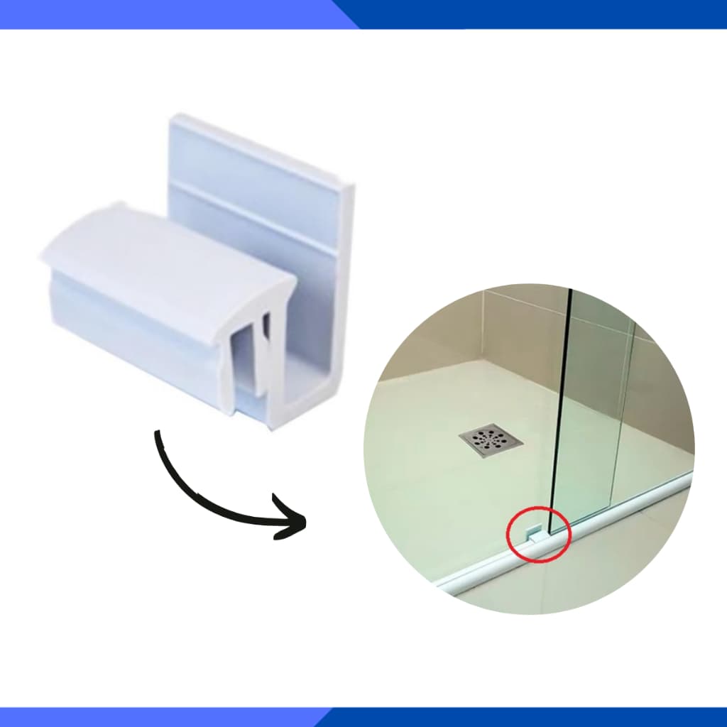 Kit 4 Guias Deslizante Para Trilho De Porta Box De Vidro