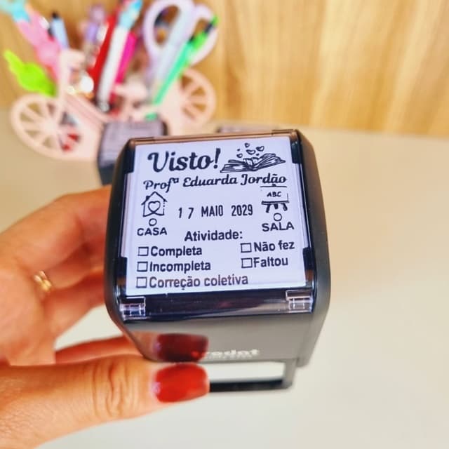 Carimbo Datador Pedagógico Automático - carimbo com data Trodat