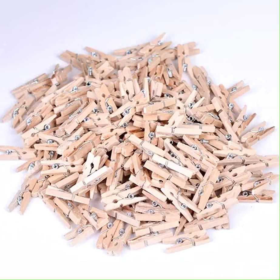 Mini Pregador Prendedor de Fotos  Madeira 2,5cm