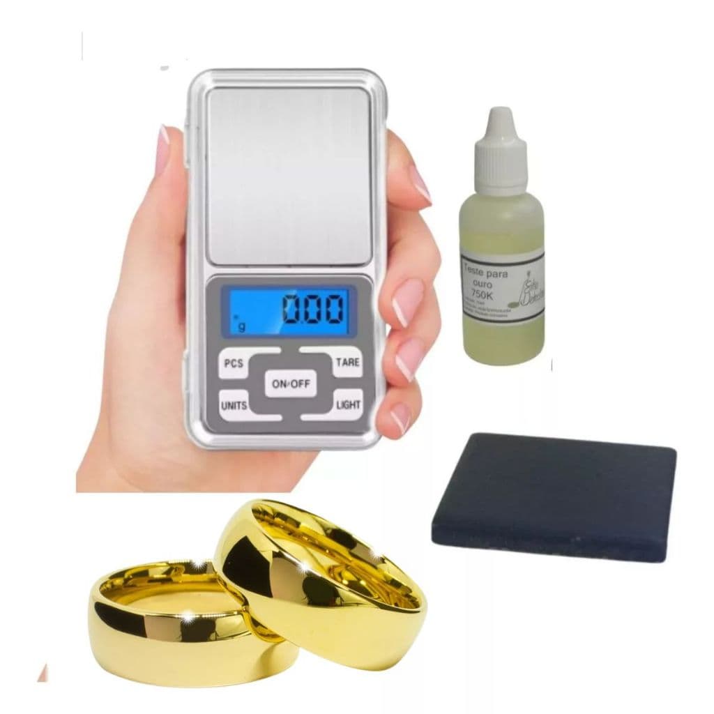 Teste Ouro e Prata Joias Ourives Garimpo com Balança de precisão até 500g