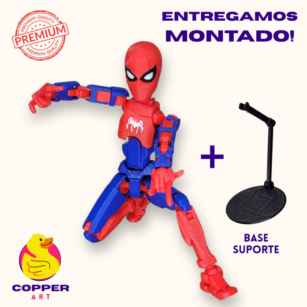 Boneco Articulado Decorativo Dummy 13 ARANHA SPIDER VARIAS POSIÇÕES! + Base Suporte