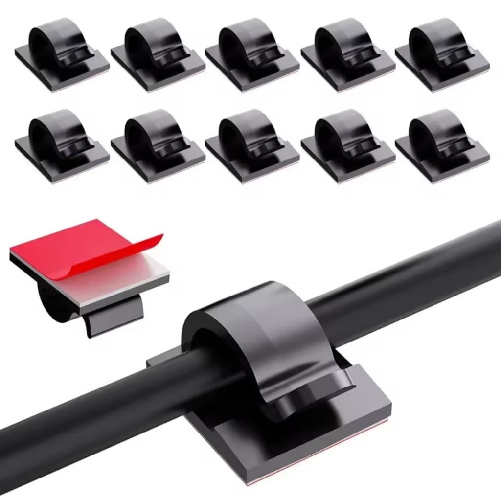 Kit 10 Clips Auto Adesivo Fixador Parede Prático