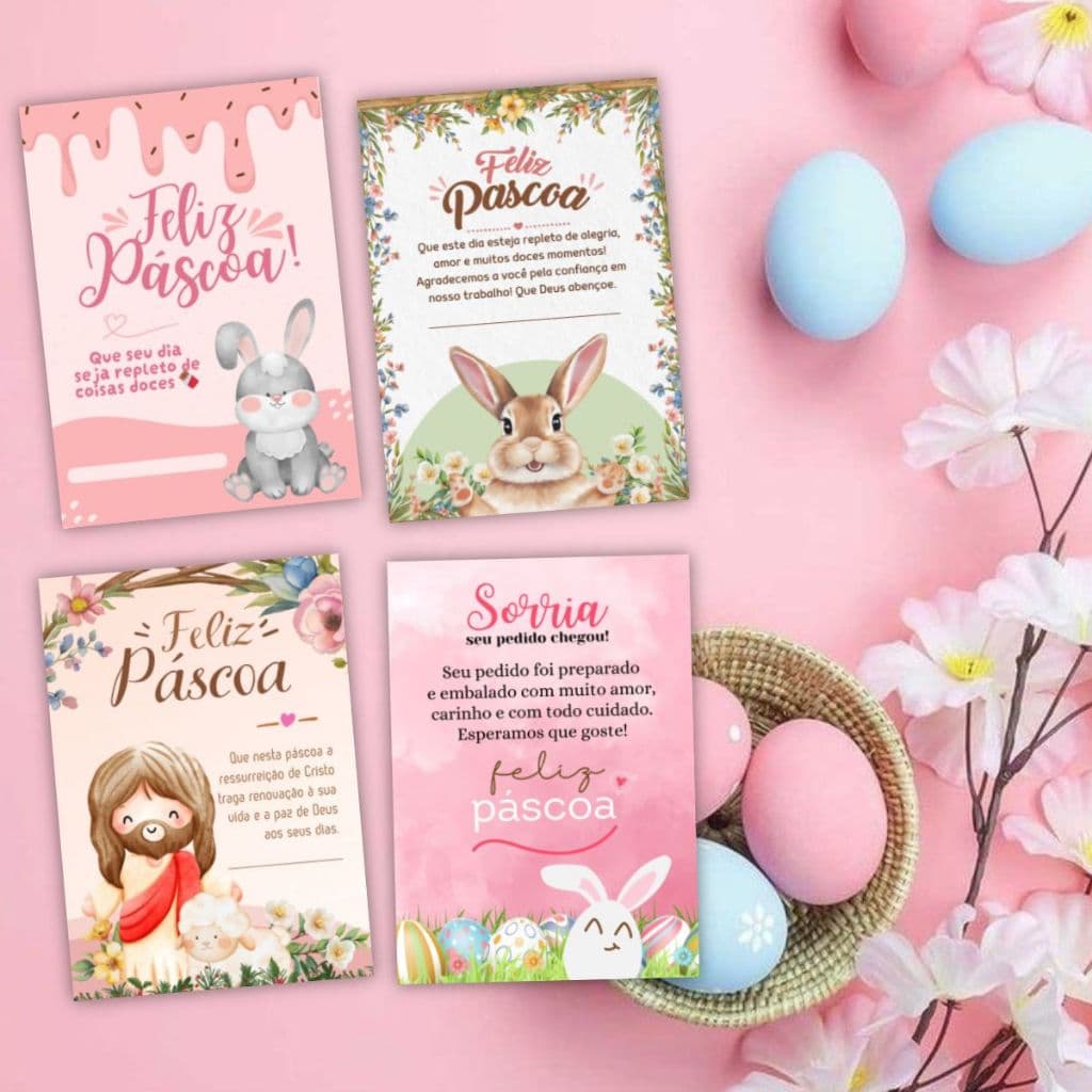 50 ou 100 unids. Cartão de Agradecimento ao Cliente para Páscoa