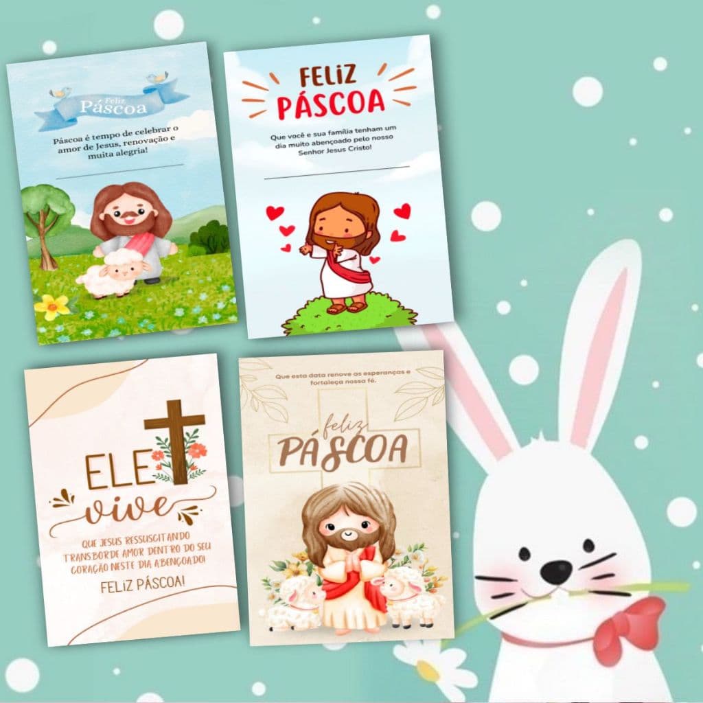 50 ou 100 unids. Cartão de Agradecimento ao Cliente Tema Páscoa (Papel Brilhoso)