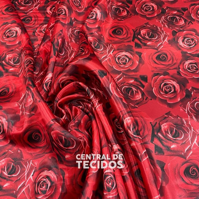 Cetim Estampado Digital Muitas Rosas Vermelhas - Sku: 985712_141 22