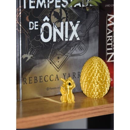 Miniatura Andarna Bebê Dragão Dourado com Ovo Quarta Asa Fourth Wing