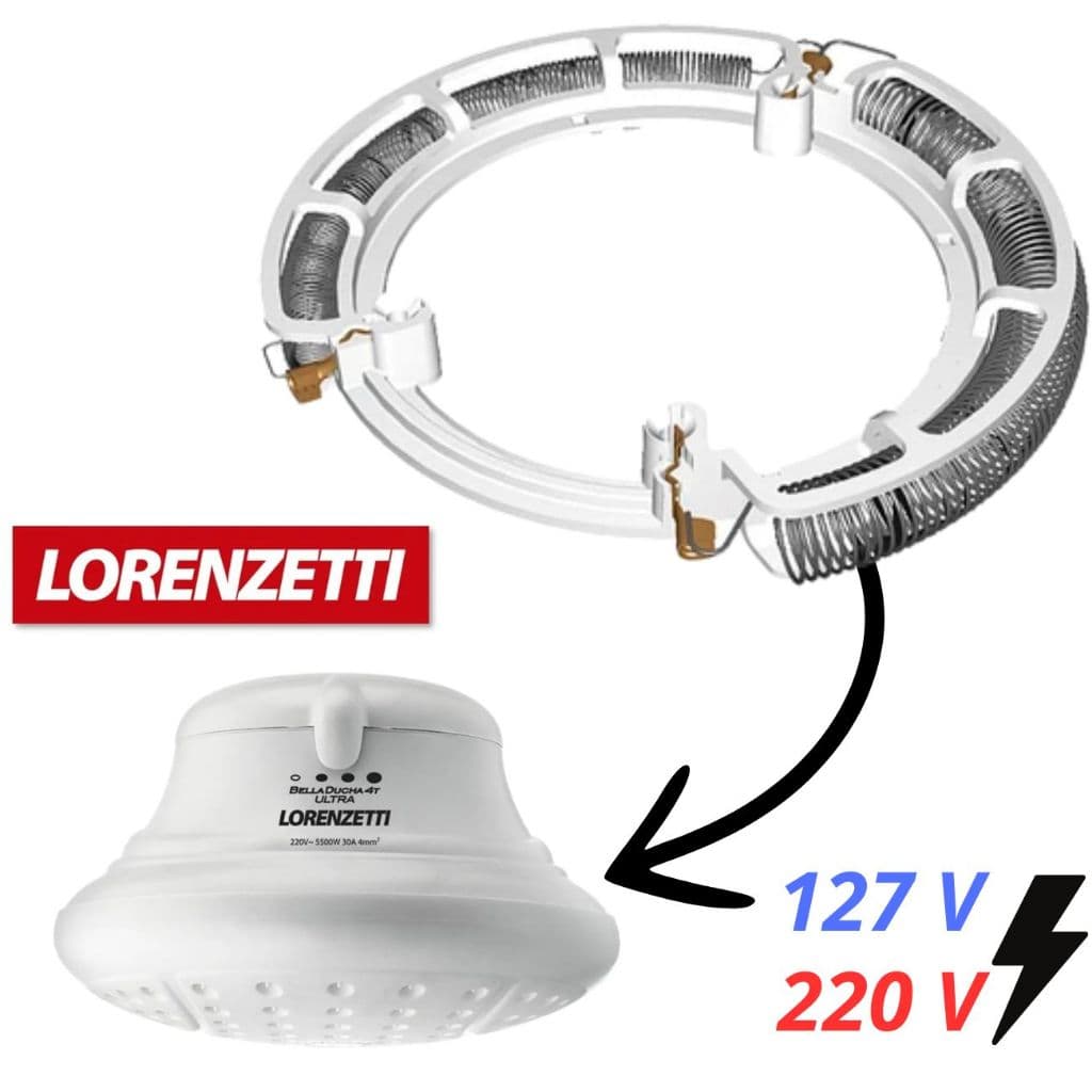 Resistência Bella Ducha Ultra Chuveiro Lorenzetti 220v (6800w) 127v (5500w)