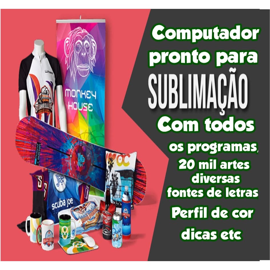 Computador para sublimação arte visual transfer dtf pronto para uso