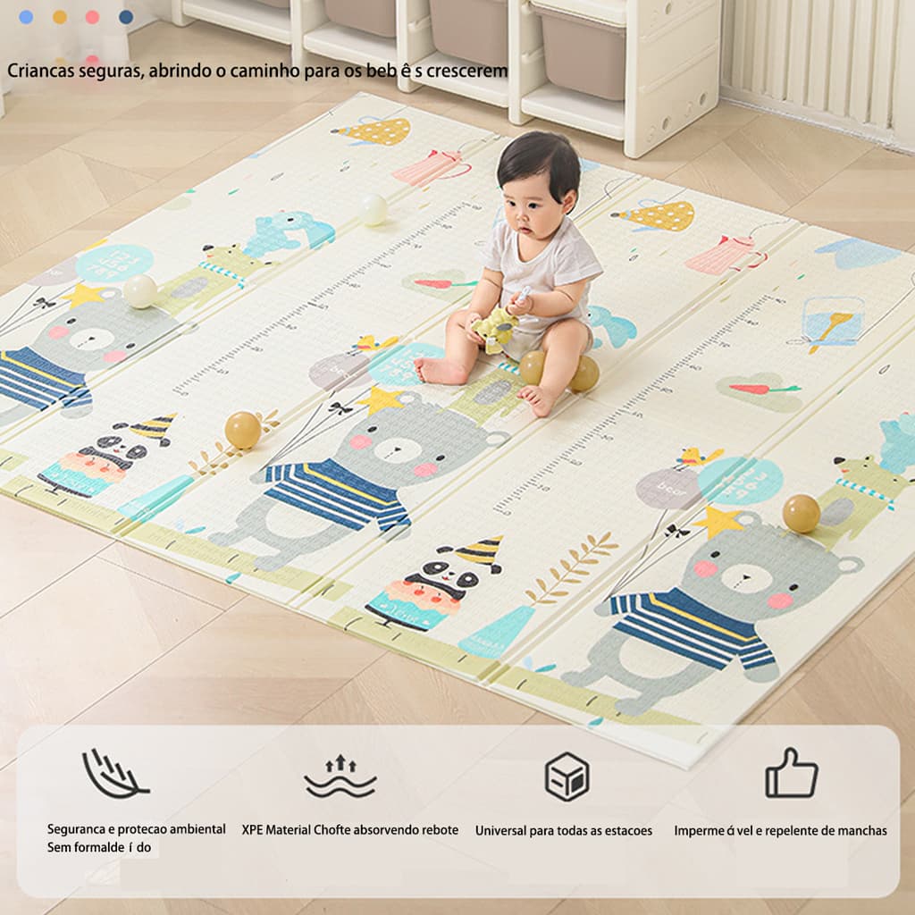 Tapete Tatame Infantil 2*1.5M/1.8*1.2M Bebê Dupla Face Emborrachado XPE