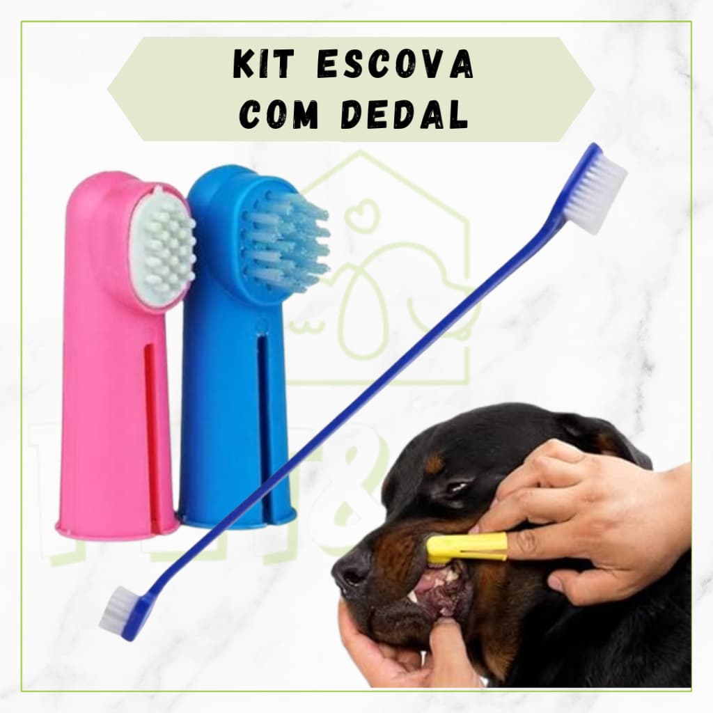Escova de Dentes para Cachorros e Gatos – Higiene Bucal Completa