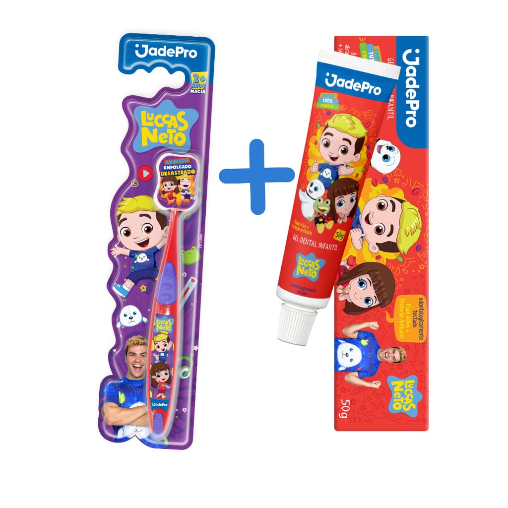 Kit Escova Dental Macia + Gel Dental Luccas Neto - Infantil