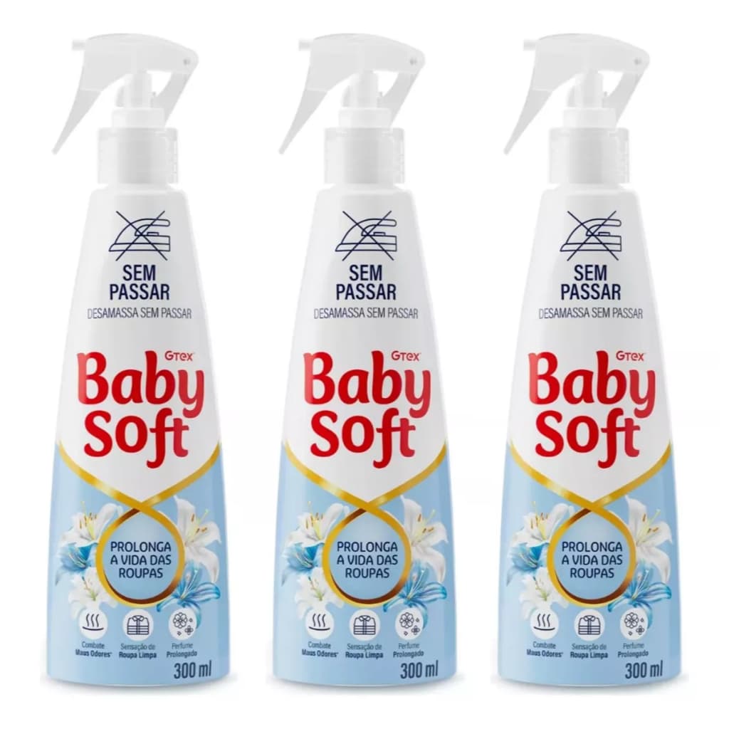 Sem Passar Baby Soft 300ml - Kit C/ 3 Unds