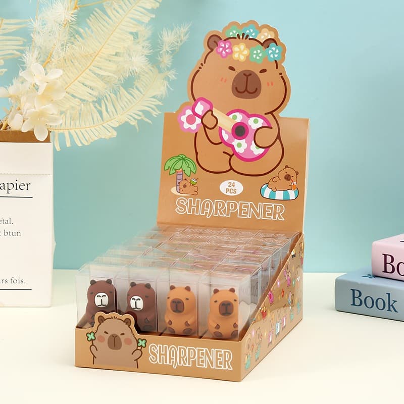 Kit 2 Peças Apontador Silicone Fofo — Capivara, Kuromi, Unicórnio, Hambúrguer, Patinha | Diversão