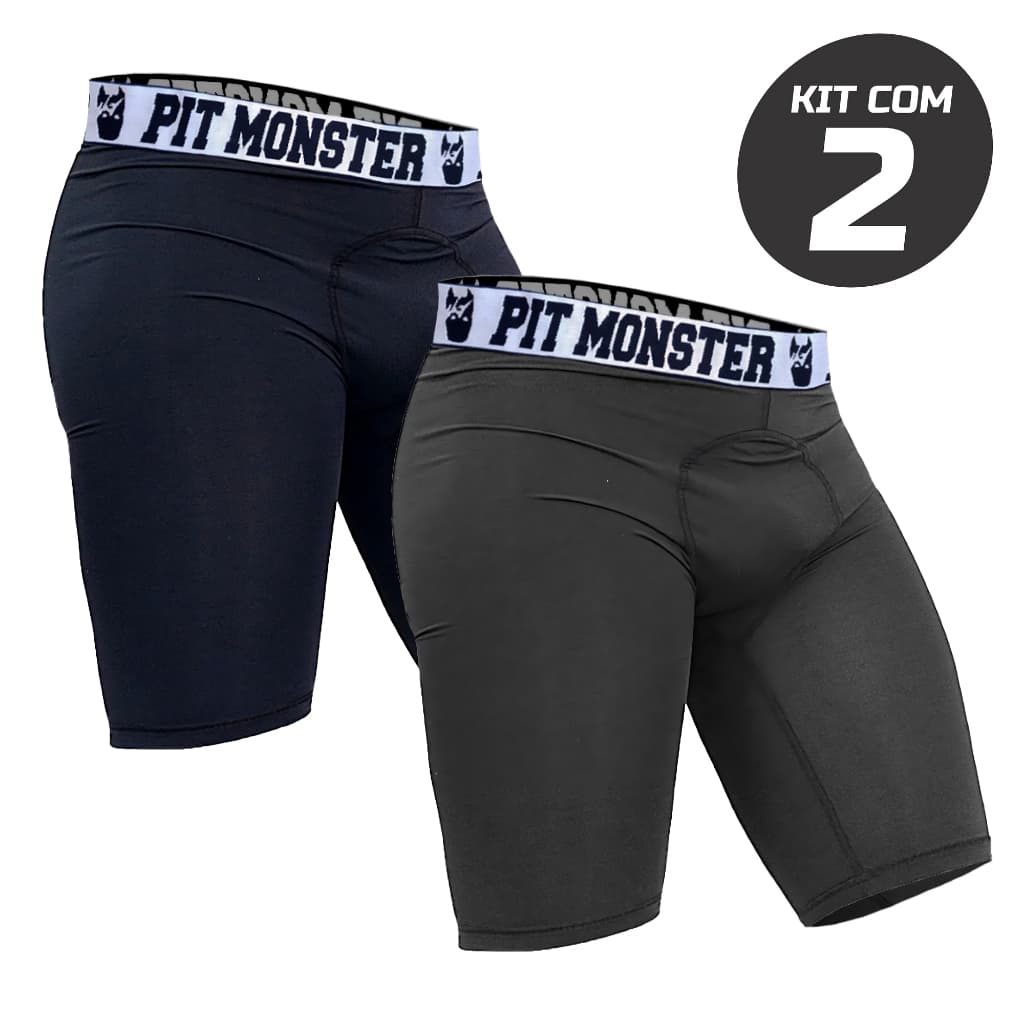 KIT 2 Bermudas Térmicas Segunda Pele Microfibra PitMonster