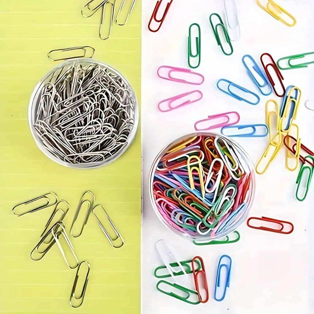  Clipes de Papel Grande Pequeno Clips de Papel para Escritório Prata Colorido Clip Niquelado