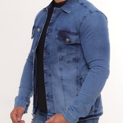 Jaqueta Jeans Masculina , com Elastano, Jeans Premium