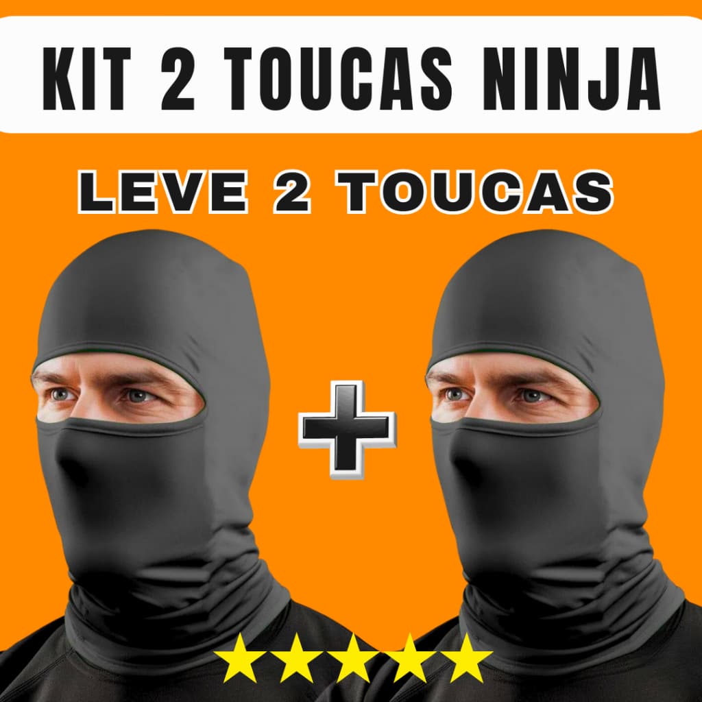 Kit 2 Touca Balaclava Preta Toca Ninja Motoqueiro bala clava Termica Uv Touca Treta