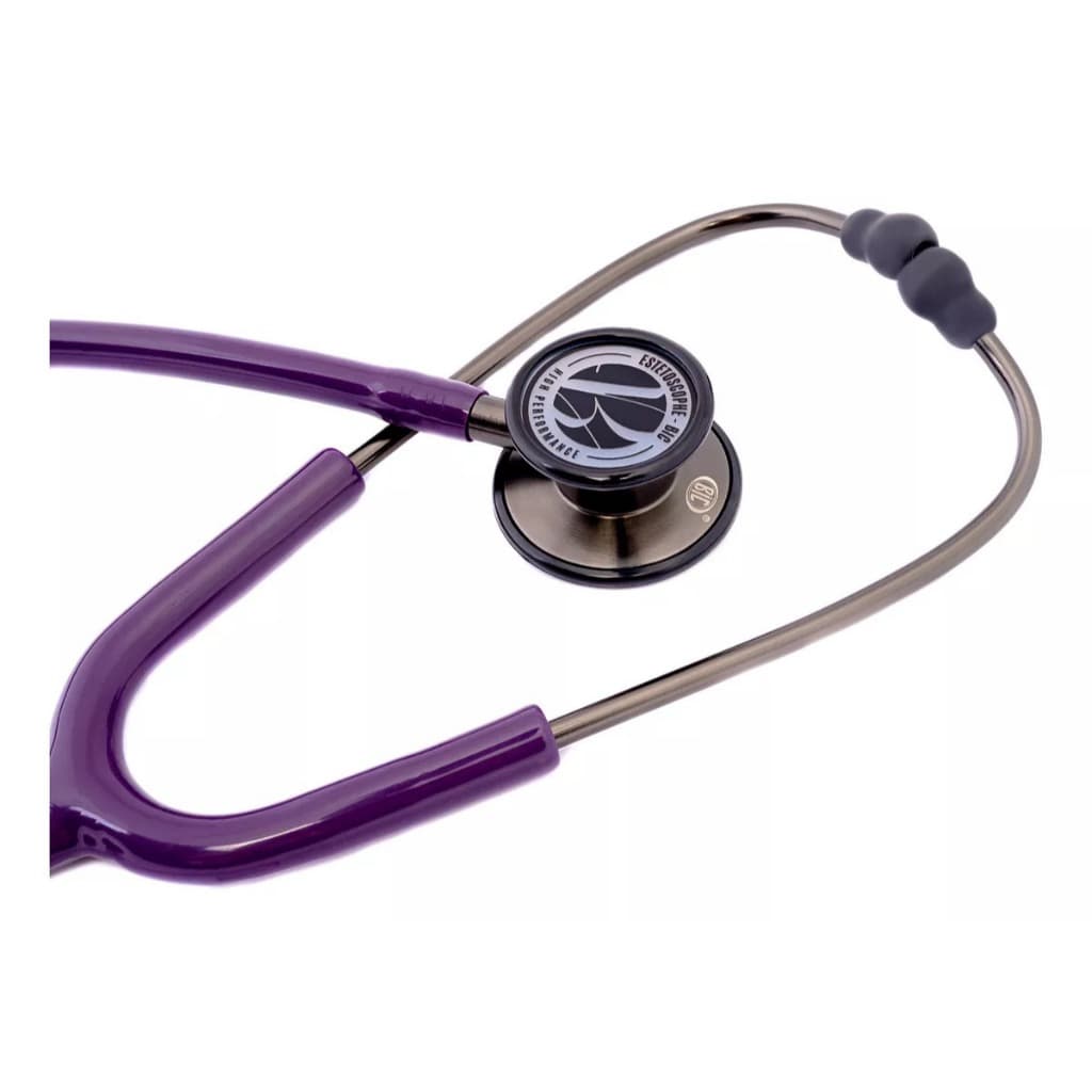 Estetoscópio Bic Eternity Duplo Adulto e Pediátrico Malbec Grafite Original c NF