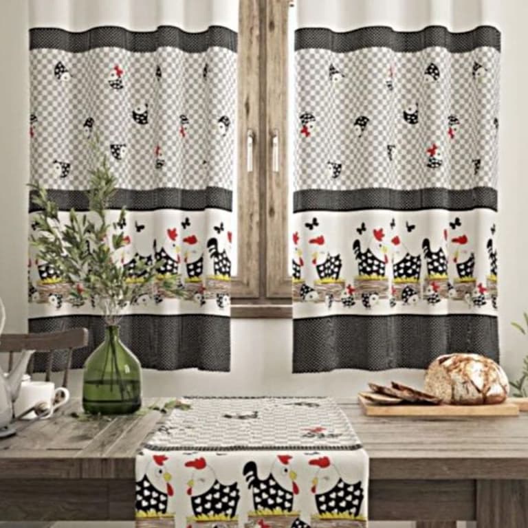 Cortina De Cozinha Para Vitro Estampada 200cm X 130cm - Casa e Decoração - CARIJÓ