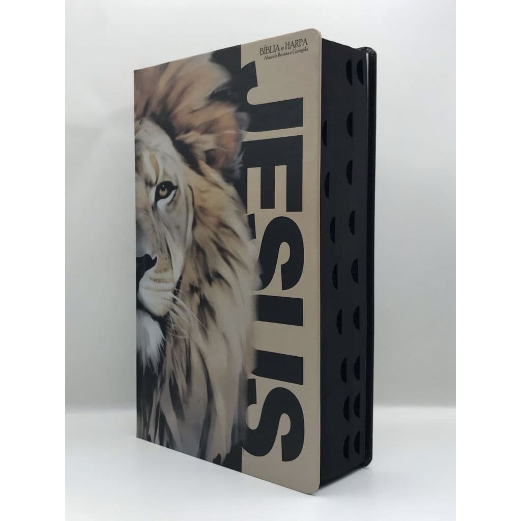 Bíblia Sagrada Tamanho Grande Capa Dura Com Harpa Palavras de Jesus em Vermelho Jesus Bege