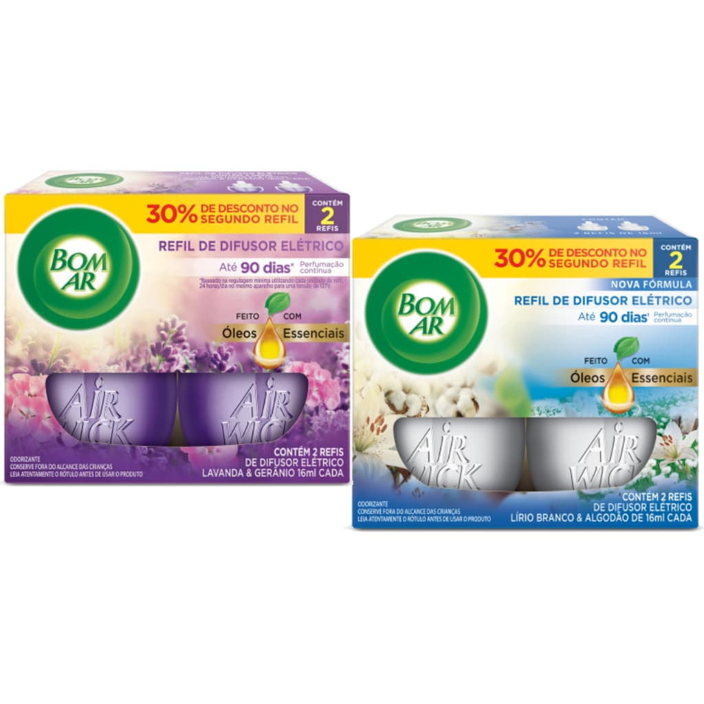 Bom Ar Difusor Elétrico Refil (Kit Promocional com 2 refil)