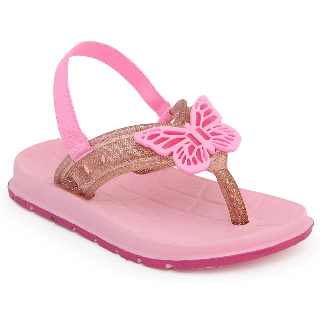 Chinelo Sandália Menina De Dedo Bebê Infantil Com Elástico Borboleta