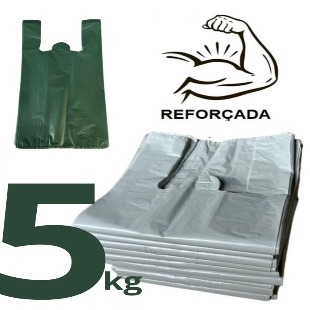 5kg sacola plástico forte recupera ecológica 30x40/ 40x50/ 50x60/ 90x1m
