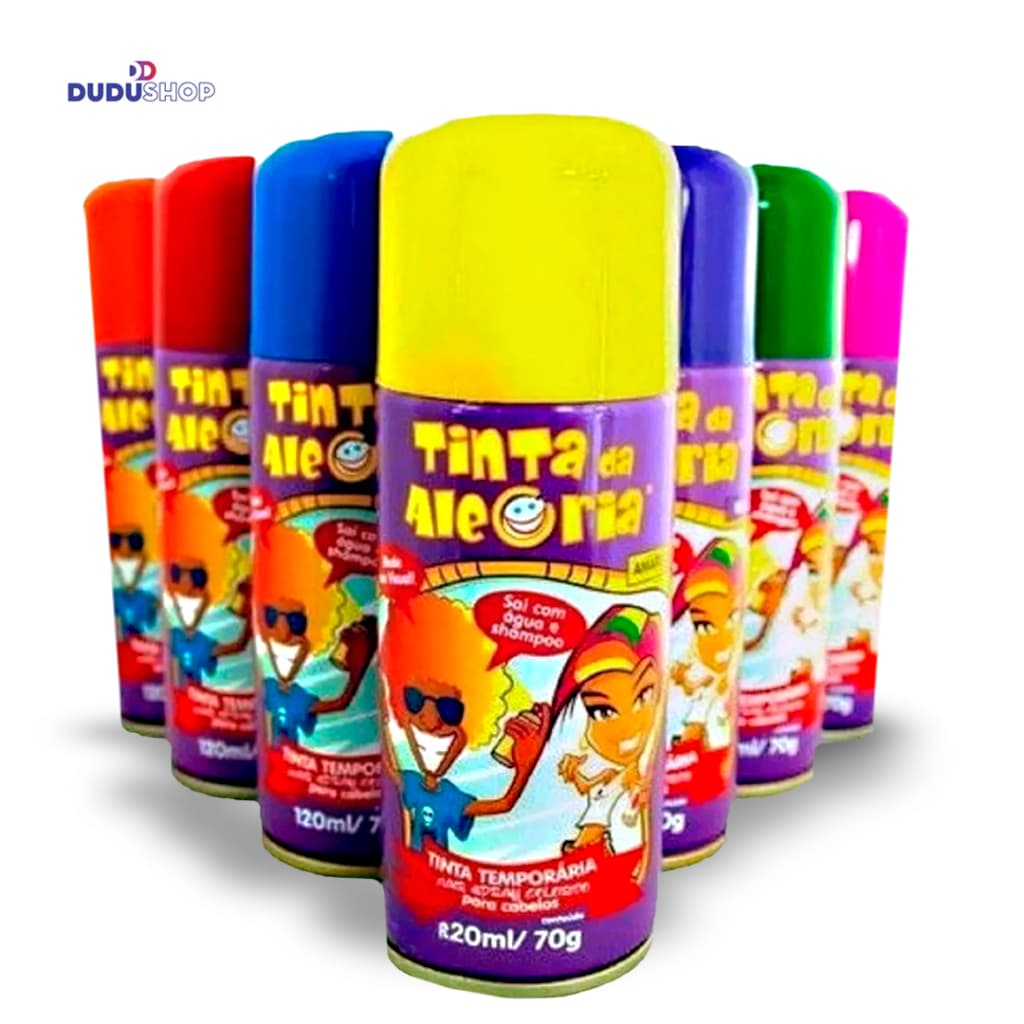 Tinta Temporária 150ML Colorida Spray Para Cabelo Tinta Da Alegria Tinta Carnaval Cabelo Maluco